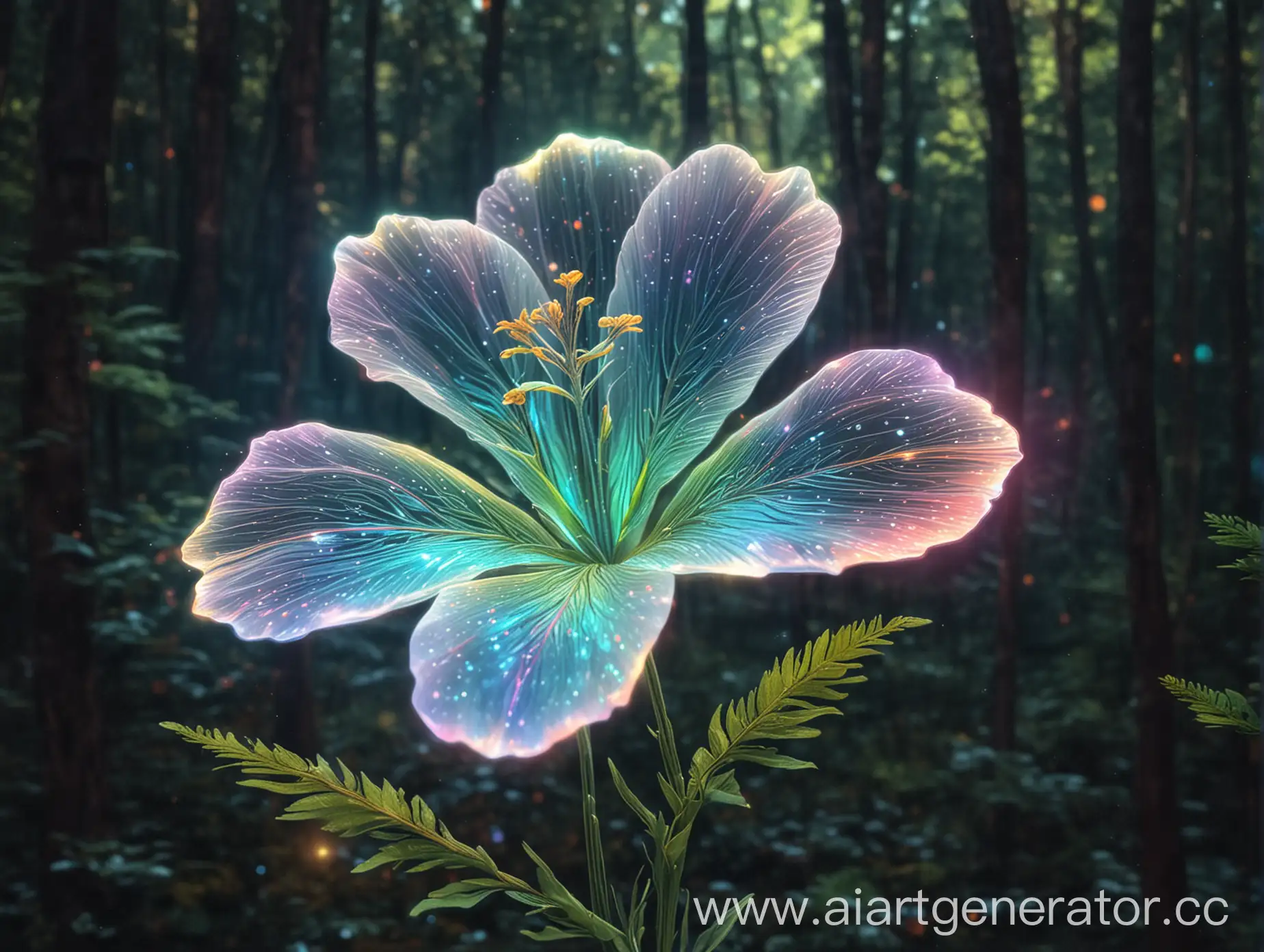 Голографический лесной цветок
