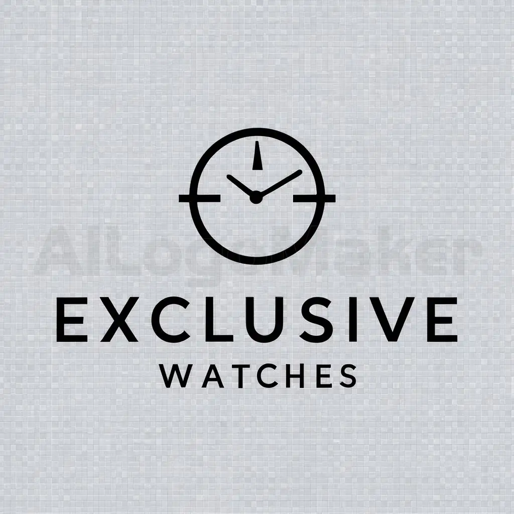 a logo design,with the text "exclusive watches", main symbol:watch,Minimalistic,be used in lifestyle industry,clear background
