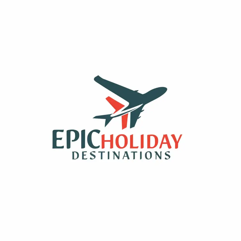 a logo design,with the text "EpicHolidayDestinations", main symbol:A plane,Moderate,be used in Travel industry,clear background