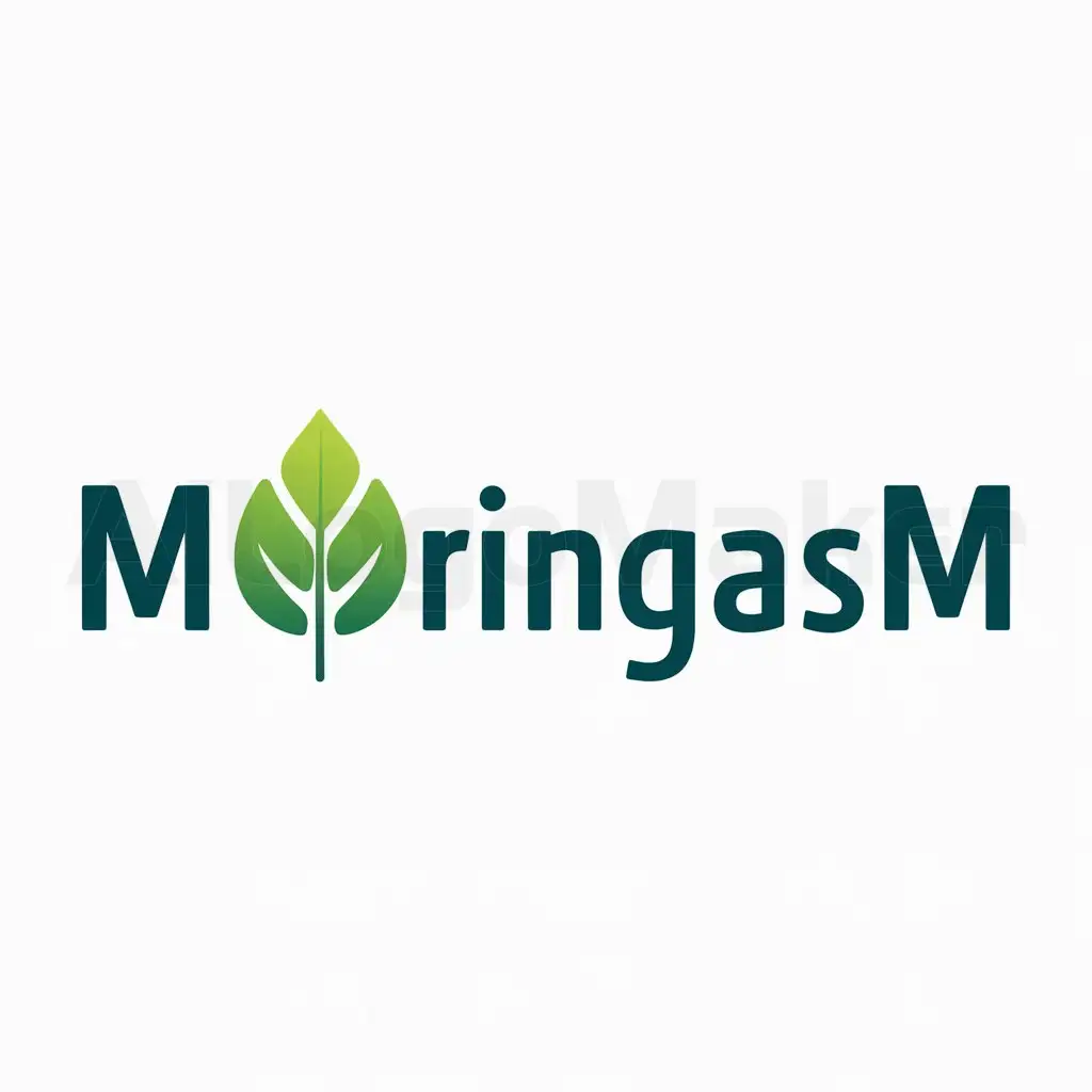 a logo design,with the text "MORINGASM", main symbol:LEAF,Moderate,be used in Others industry,clear background