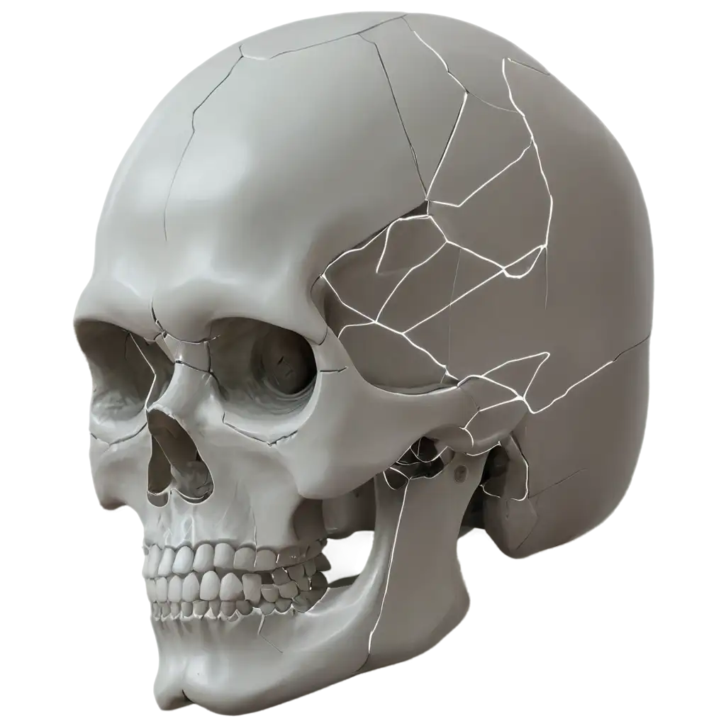 Please find an AI design that combines skull elements with a futuristic aesthetic