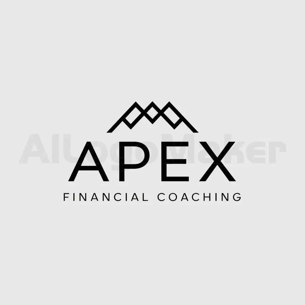 a logo design,with the text "APEX Financial Coaching", main symbol:APEX financial coaching,Minimalistic,clear background