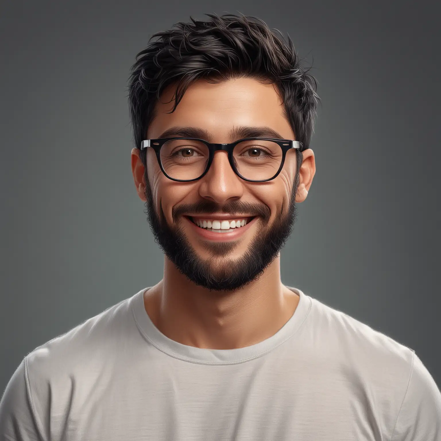 Smiling-Man-with-Glasses-and-Beard-Realistic-Portrait
