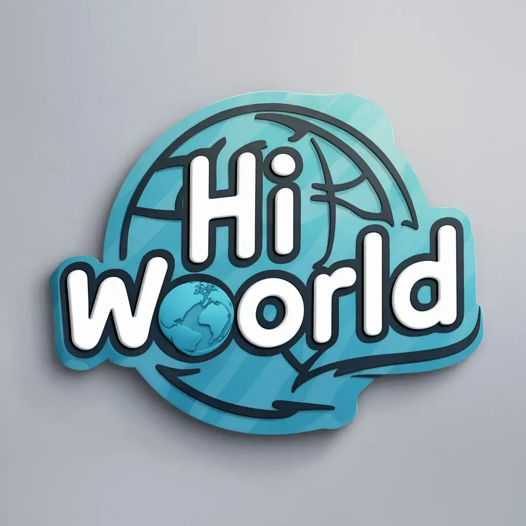 a logo design,with the text "hi world", main symbol:globe,Moderate,clear background