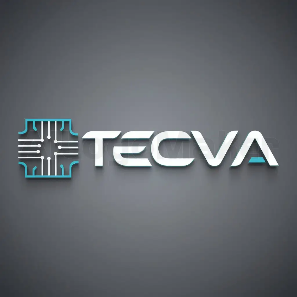 a logo design,with the text "Tecva", main symbol:circuito or computadora,Moderate,be used in Technology industry,clear background