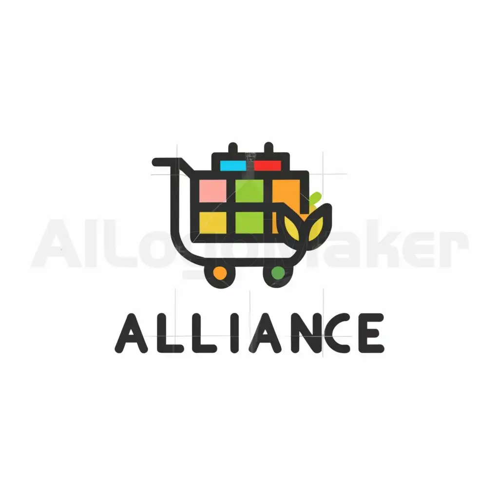 a logo design,with the text "Alliance", main symbol:Supermarket,Minimalistic,be used in Internet industry,clear background