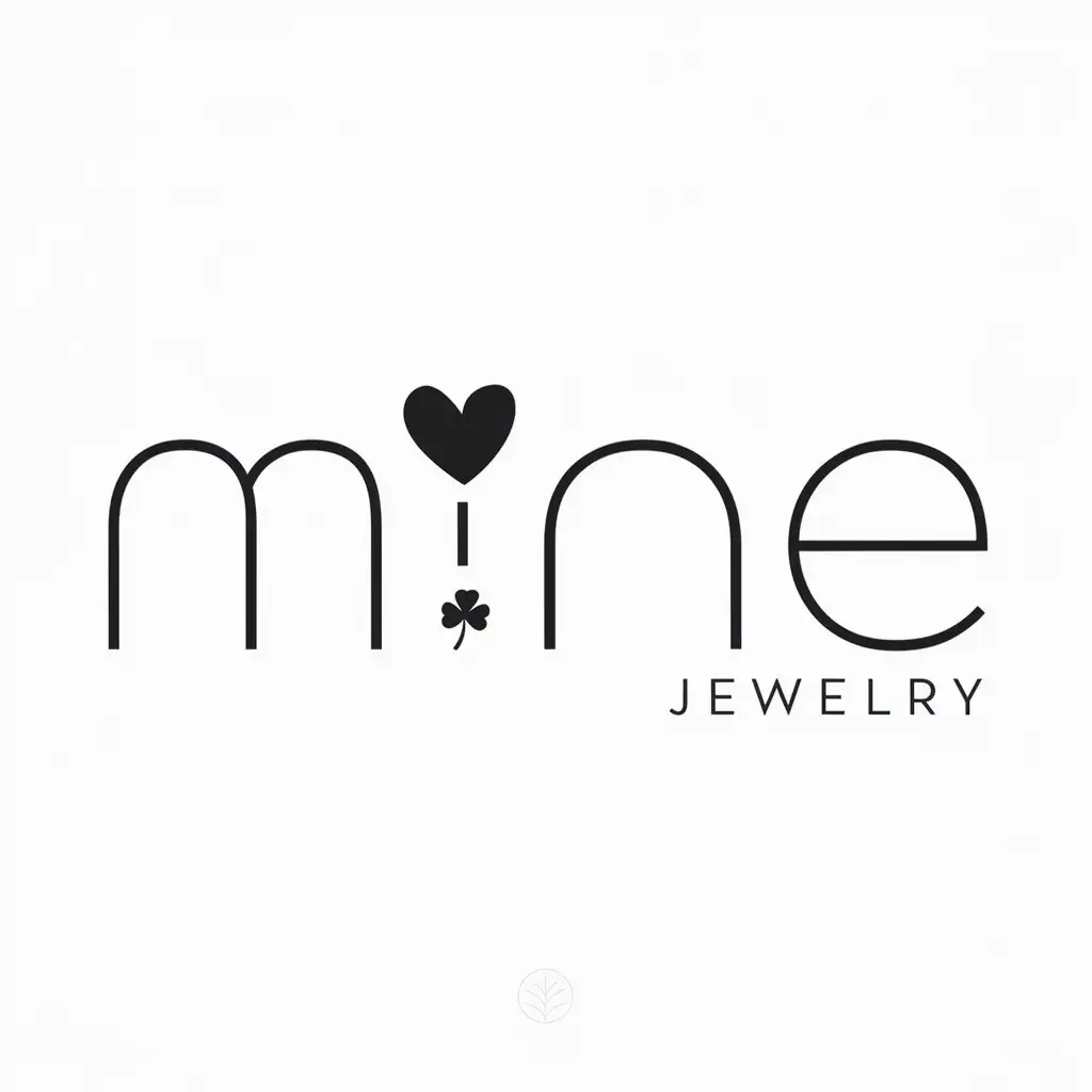 LOGO-Design-For-MINE-Simple-Letter-Composition-with-Heart-and-Clover-Elements-for-Jewelry-Industry