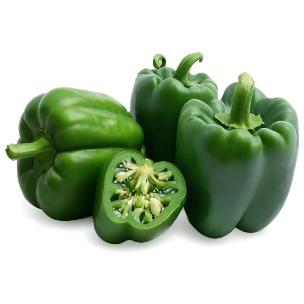 Vibrant-Green-Bell-Pepper-PNG-Fresh-and-Crisp-Vegetable-Image-for-Culinary-Blogs-and-Recipes