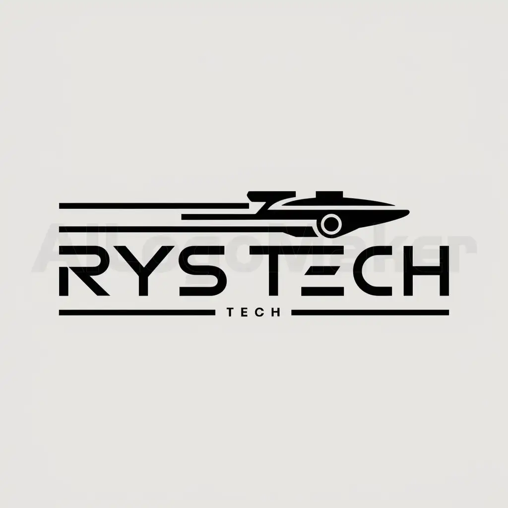 a logo design,with the text "Rys Tech", main symbol:Starship Enterprise,Moderate,be used in Technology industry,clear background