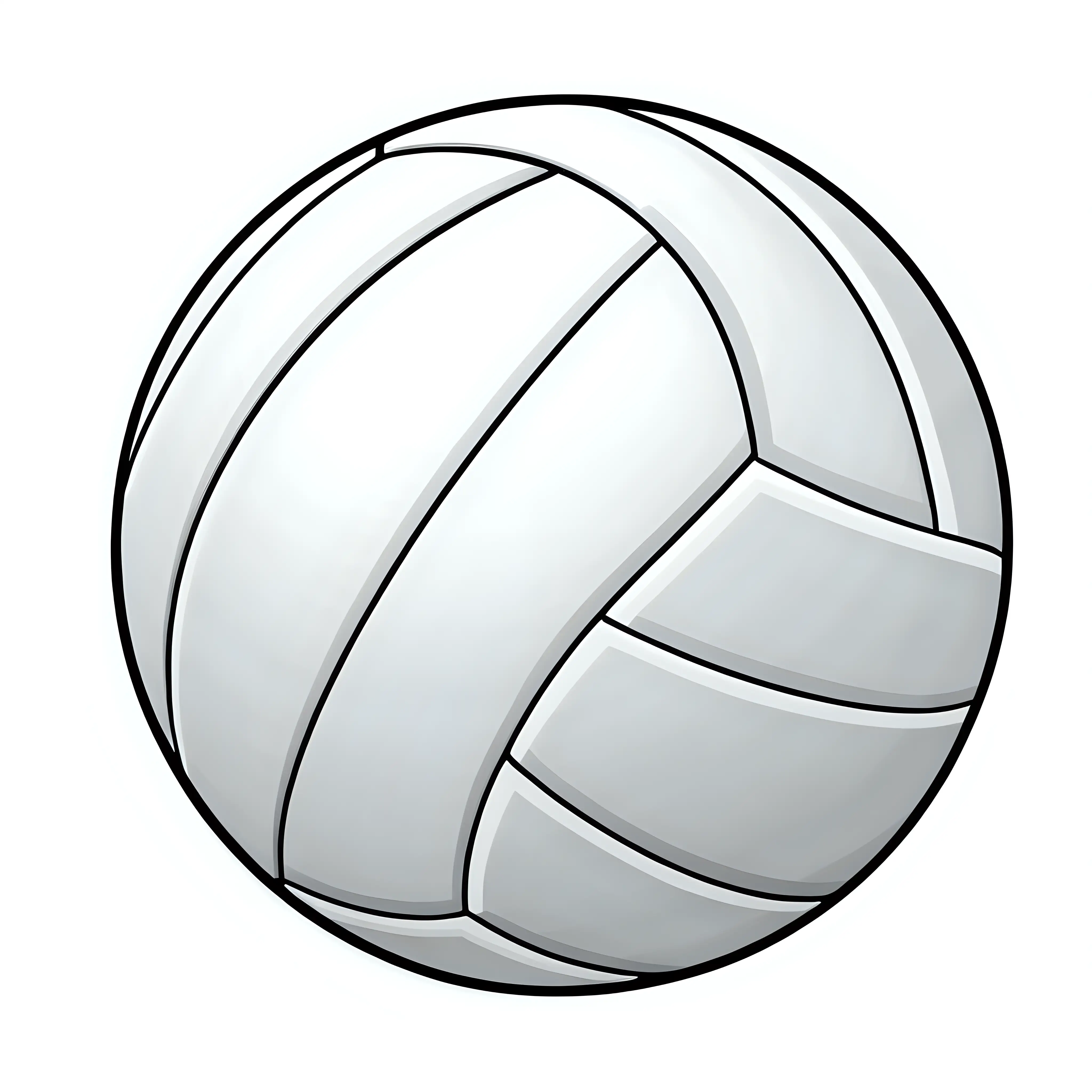 Minimalist White Volleyball Ball Cartoon Sticker Simple Vector Graphic Design
