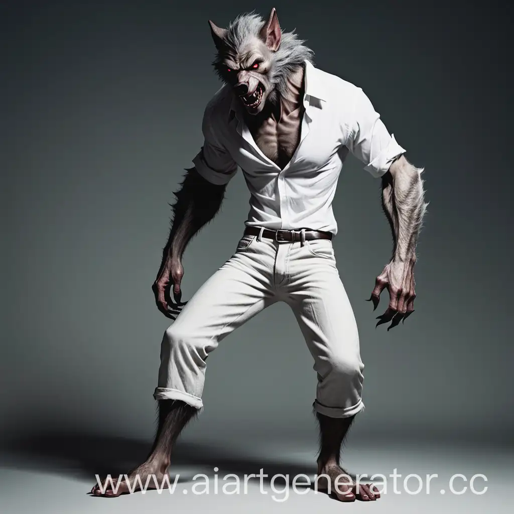 Werewolf-Wearing-Pants-and-a-White-Shirt-in-Urban-Setting