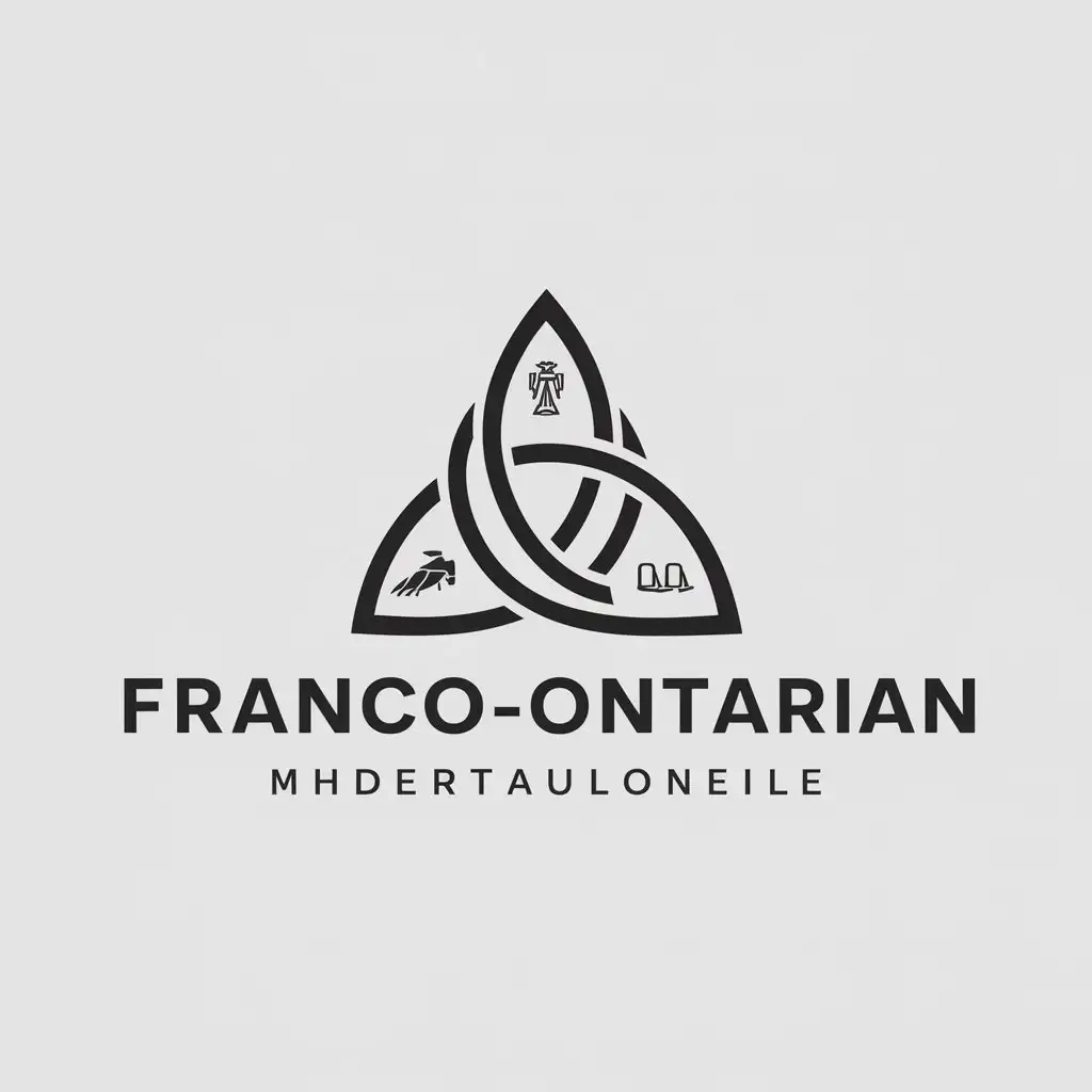 a logo design,with the text "FRANCO-ONTARIAN", main symbol:triquetra with community effects,Moderate,clear background