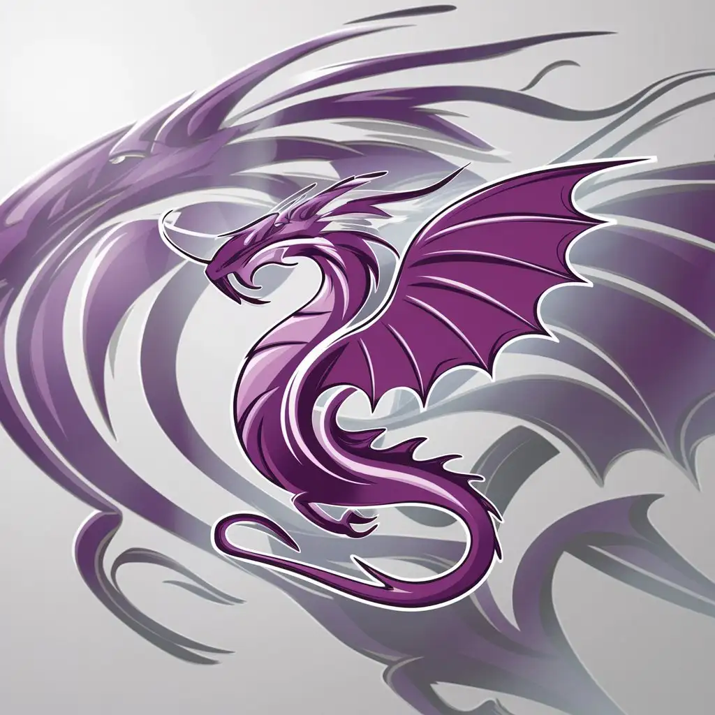 a logo design,with the text "Purple Dragon", main symbol:purple dragon, cool and delicate,complex,clear background