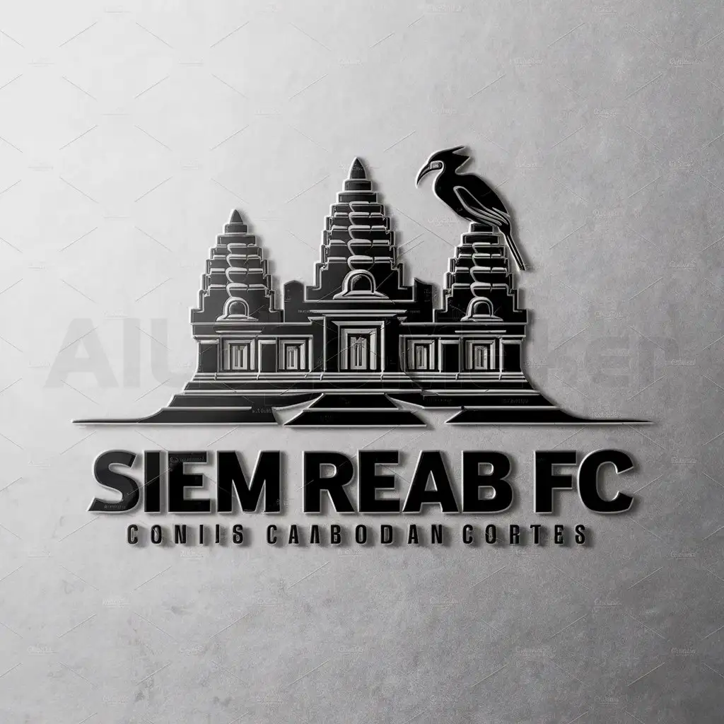 a logo design,with the text "Siem Reab FC", main symbol:Angkor wat with hornbill,Moderate,be used in Sports Fitness industry,clear background