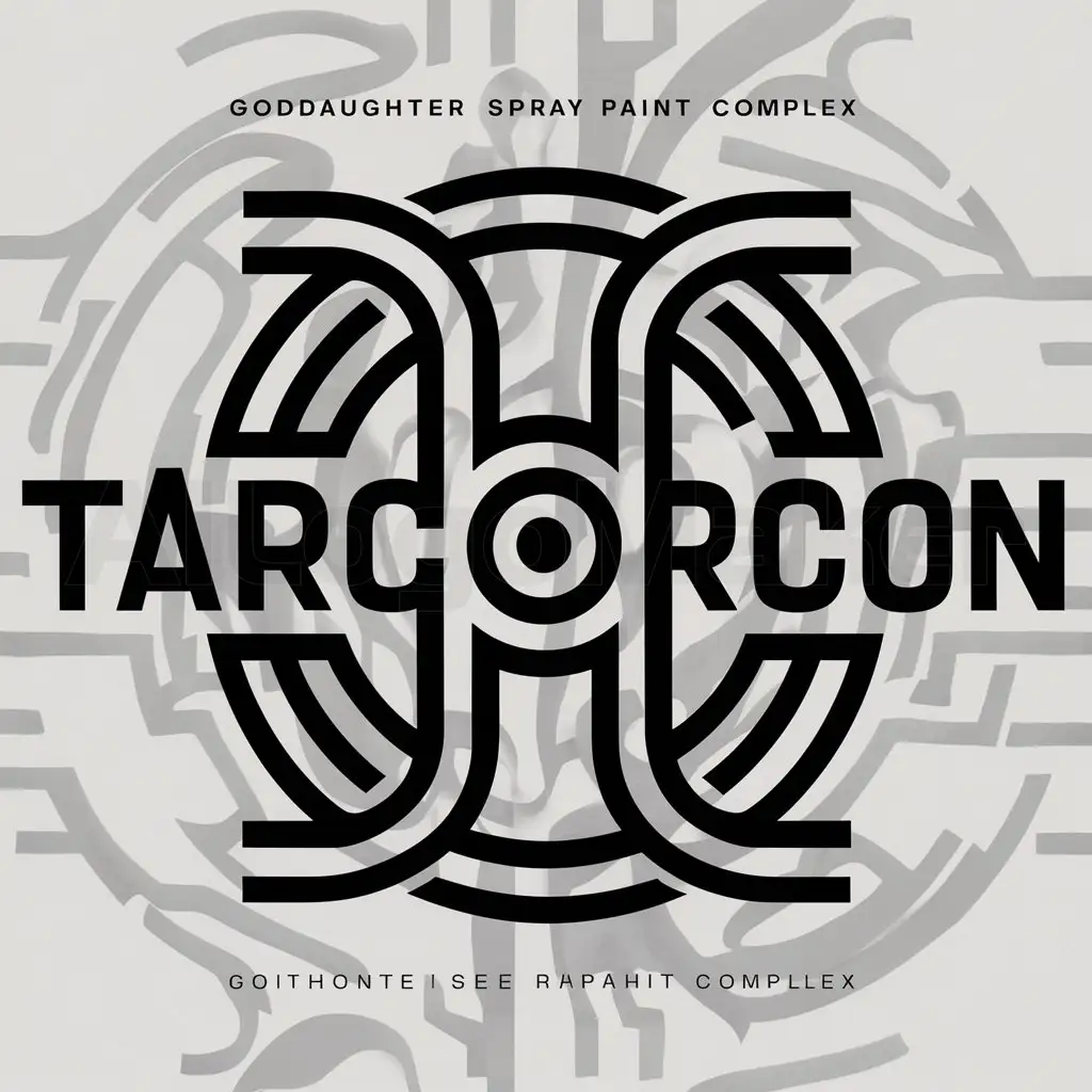 a logo design,with the text "Tarcorcon", main symbol:The letter H,complex,be used in Goddaughter spray paint complex industry,clear background