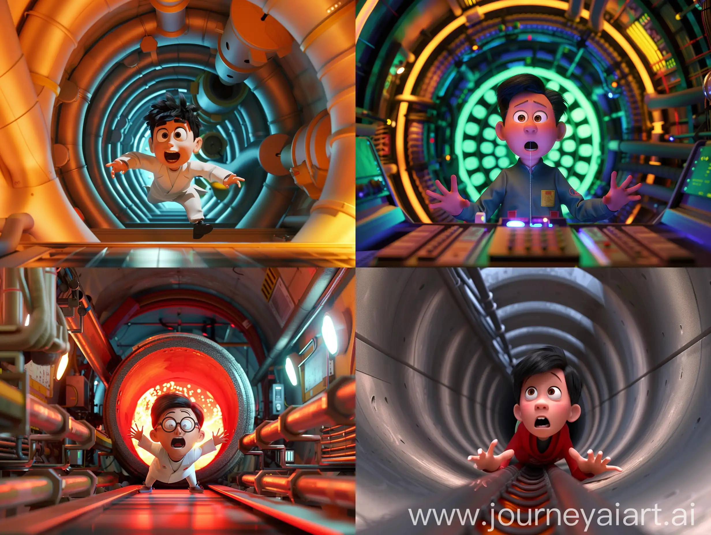 Scientist-Shen-Yuan-Trapped-in-Tunnel-Animated-Pixar-Scene