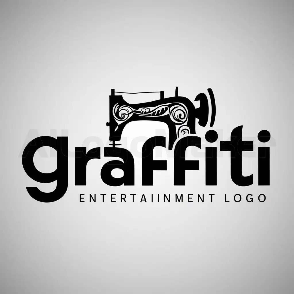 a logo design,with the text "graffiti", main symbol:sewing machine,Moderate,be used in Entertainment industry,clear background