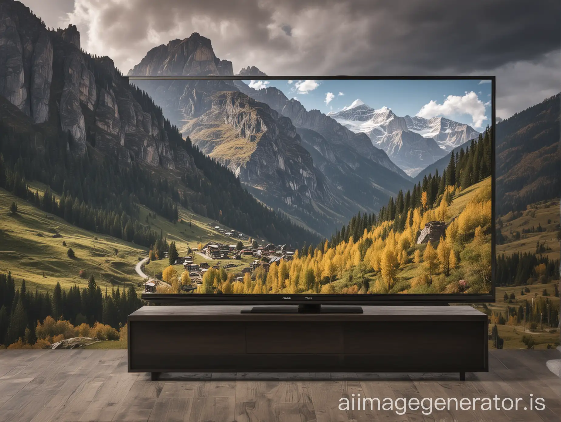 Modern-Television-in-Front-of-Majestic-Mountain-Landscape