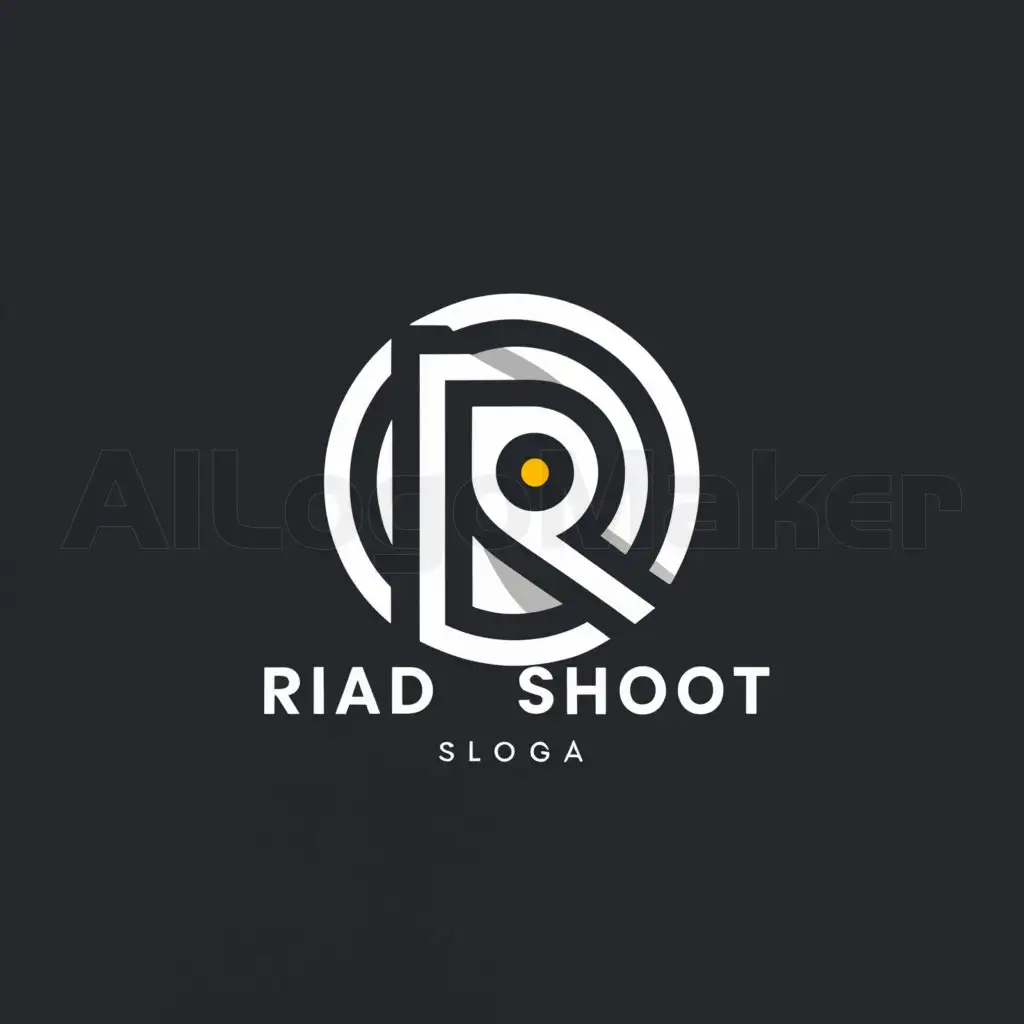 a logo design,with the text "Riad shoot ", main symbol:R in lens,Moderate,clear background