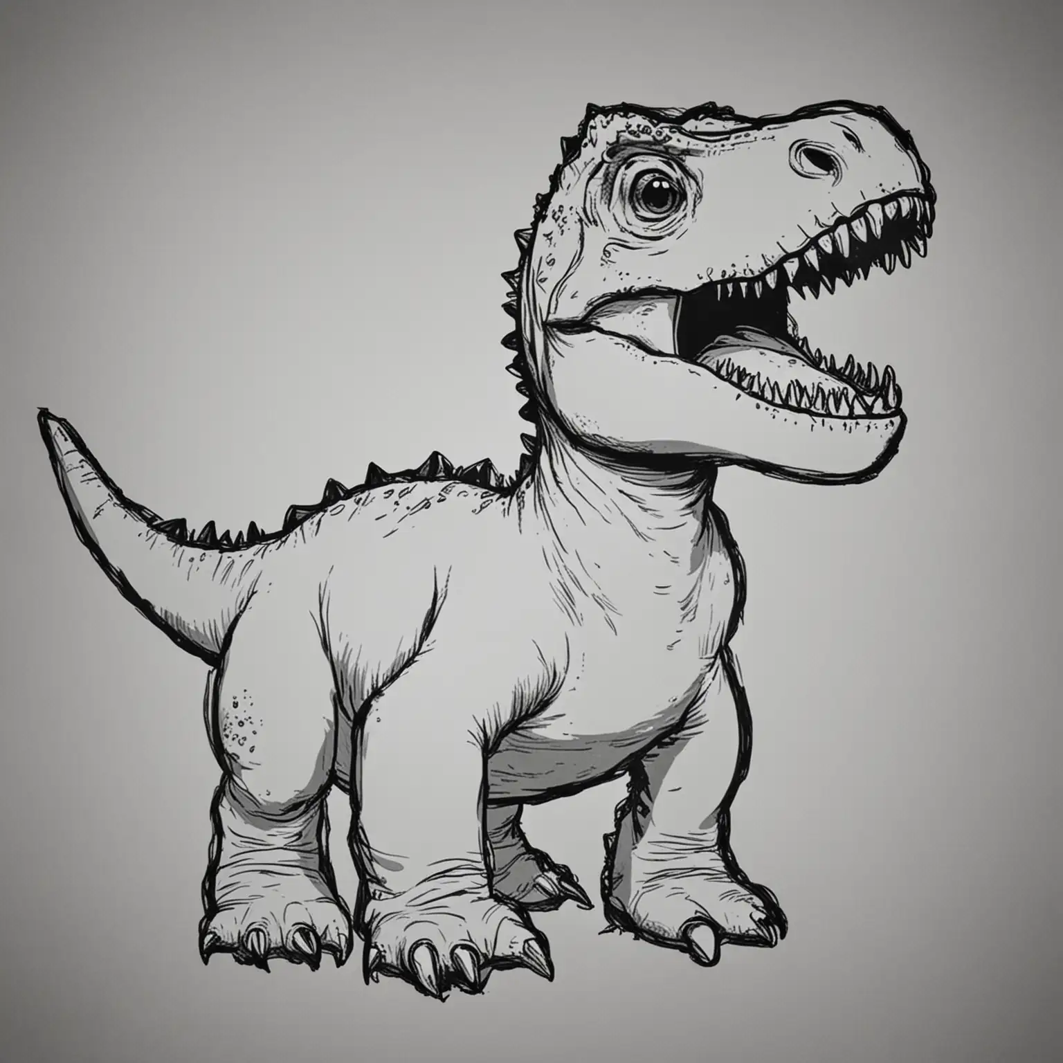 Baby Tyrannosaurus Outline Drawing Sketch Dinosaur Art