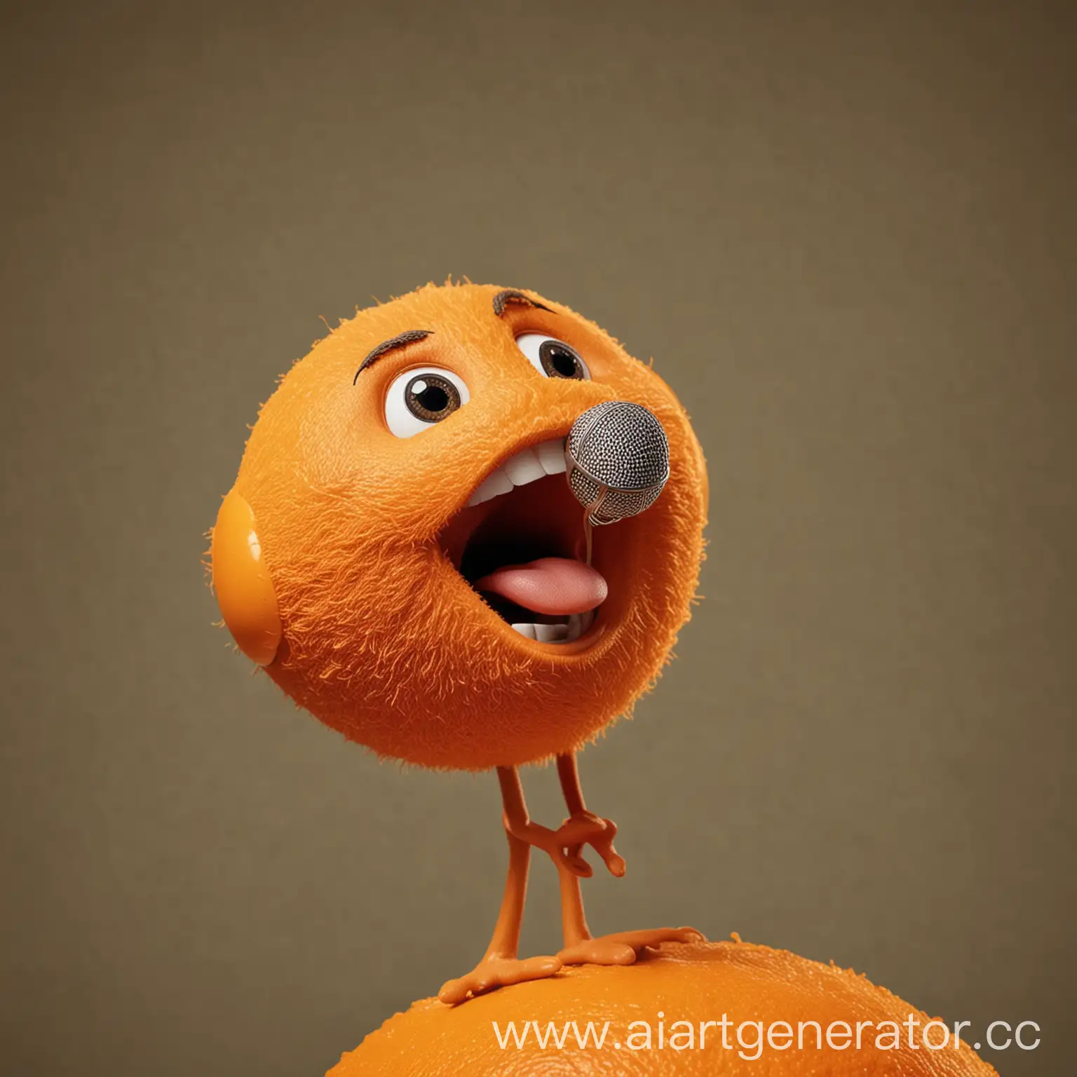 Vibrant-Orange-Bird-Singing-in-Blossoming-Garden