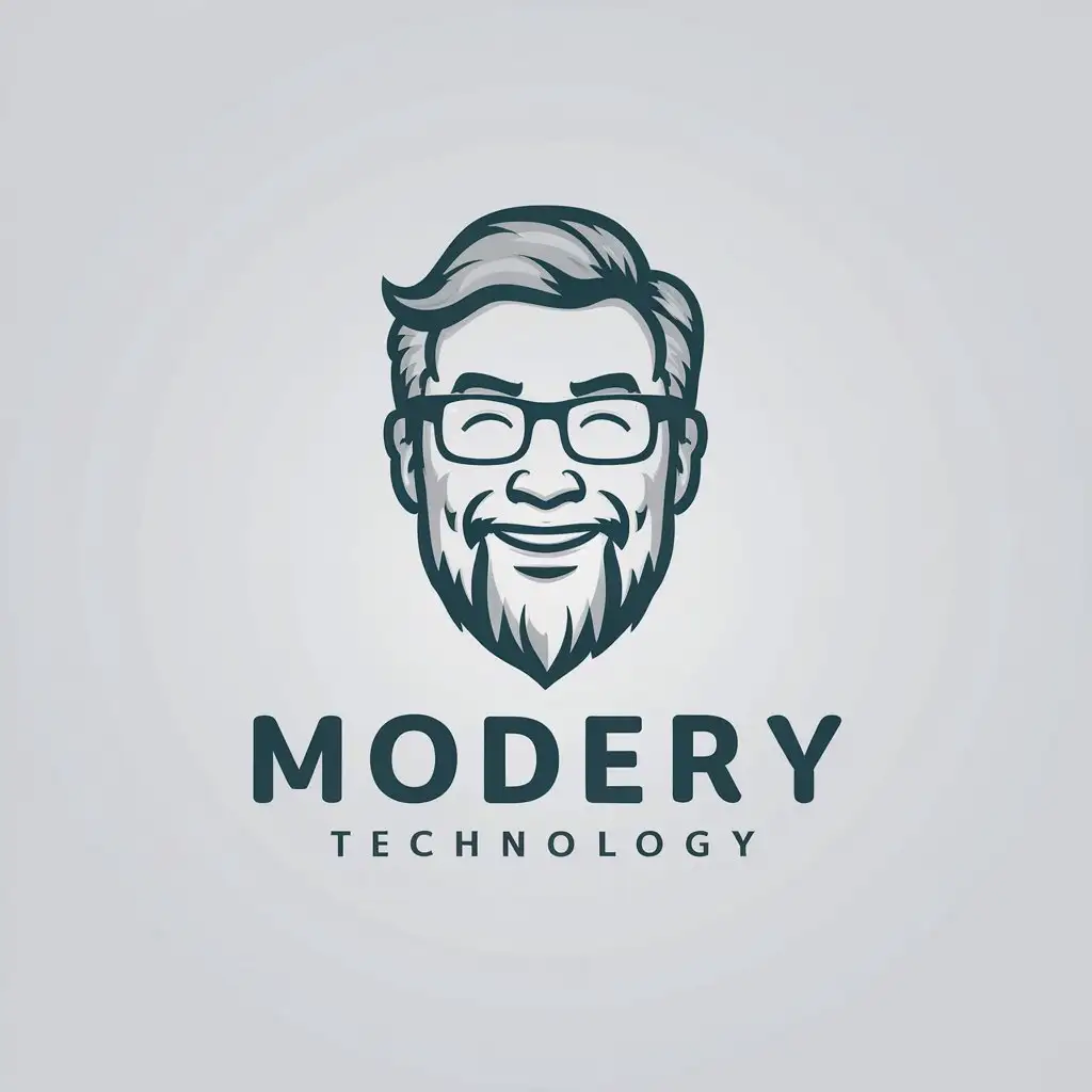 a logo design,with the text "middle aged man", main symbol:happy middle-aged man,Moderate,be used in Technology industry,clear background