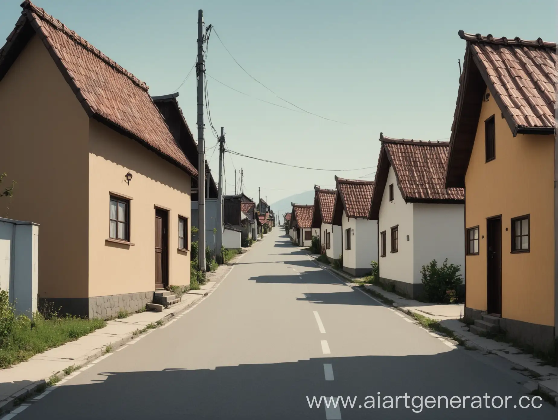 Quaint-Small-Town-Street-Scene-with-Uninhabited-Houses