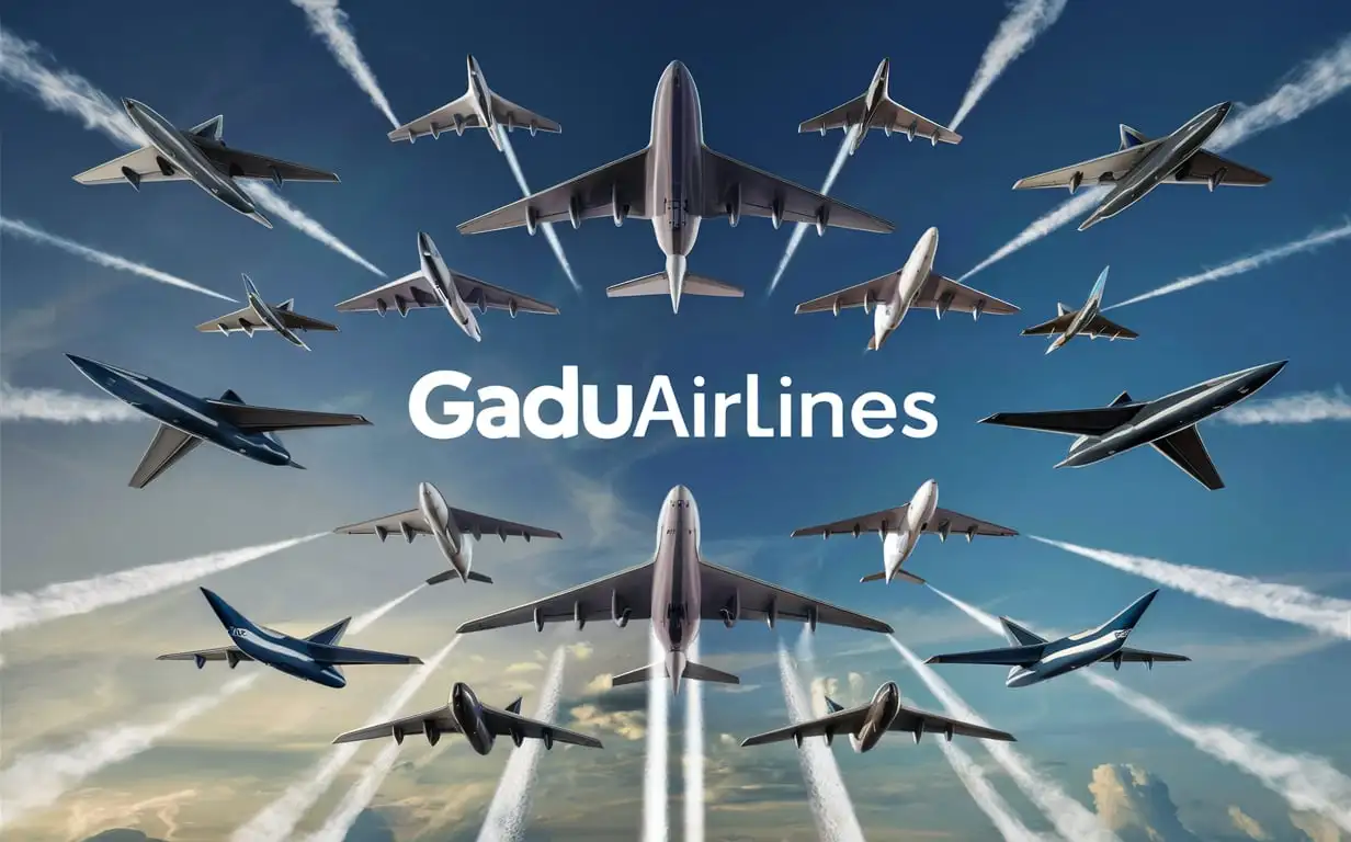  I will create a wallpaper with airplanes and write "GADUAirlines" in the center of the screen.