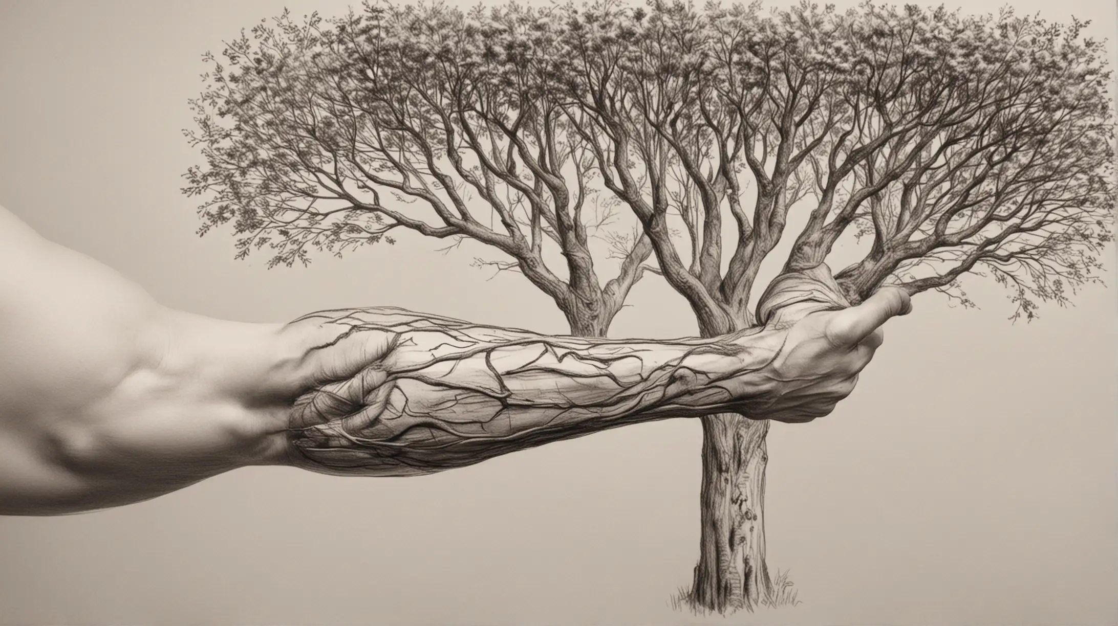 draw an arm with trees

