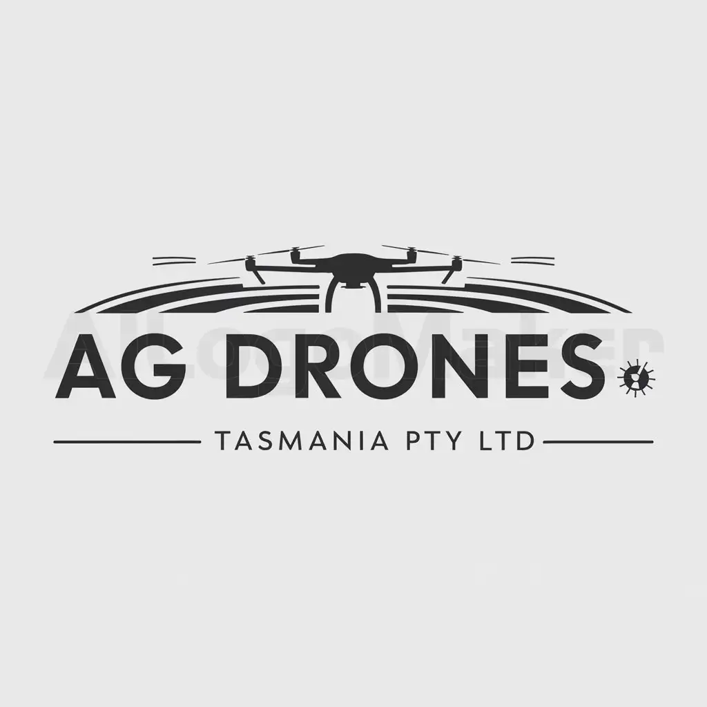 a logo design,with the text "Ag Drones Tasmania Pty Ltd", main symbol:spraying fields with drones,Moderate,be used in 0 industry,clear background