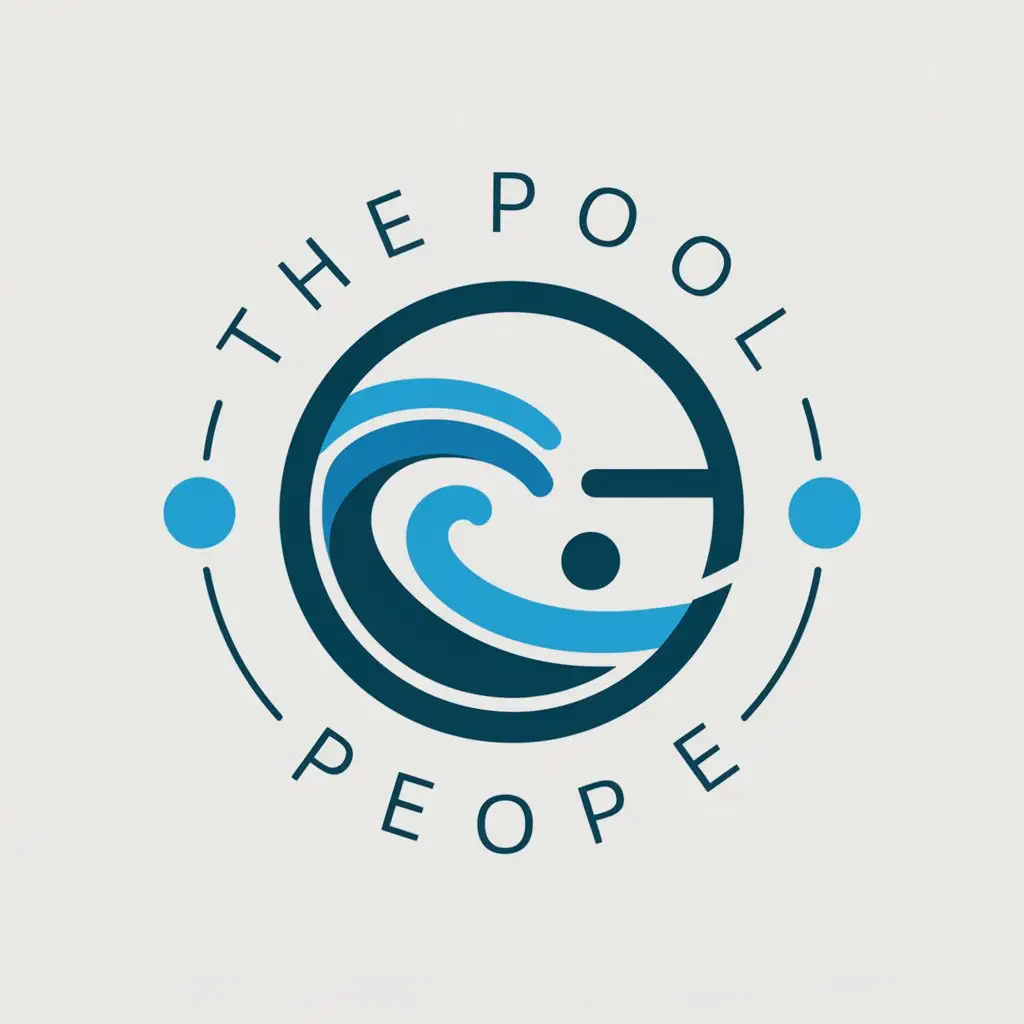 a logo design,with the text "The Pool People", main symbol: This logo creates a circle LOGO with text and should include a Pool or pool-related theme. Blue tones preferred to represent the pool theme. Must have a white background. (The input seems to be in informal English. The translation rule doesn't require any translation, so the output is identical to the input.),Moderate,clear background