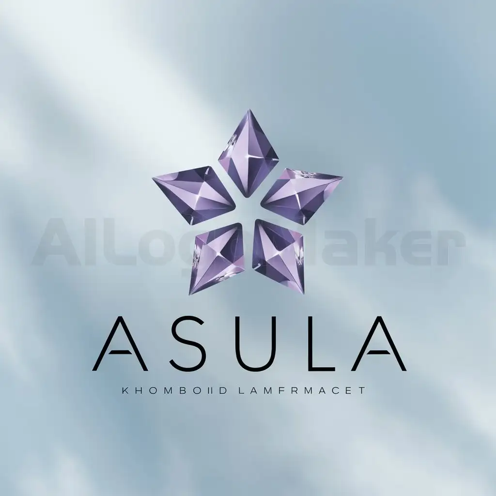 LOGO-Design-For-Asula-FivePointed-Star-with-Rhomboid-Crystals-in-Purple-and-Blue