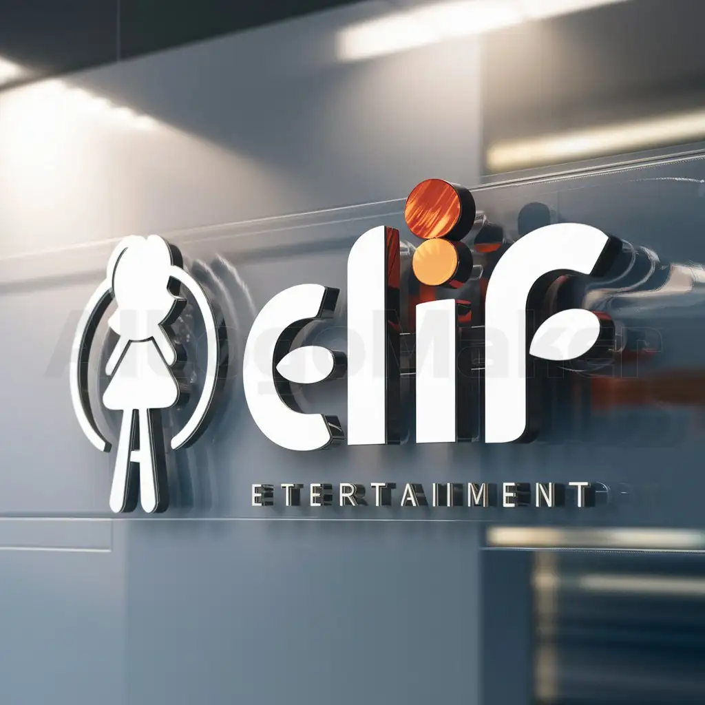 a logo design,with the text "Elif", main symbol:Devochka,Moderate,be used in Entertainment industry,clear background
