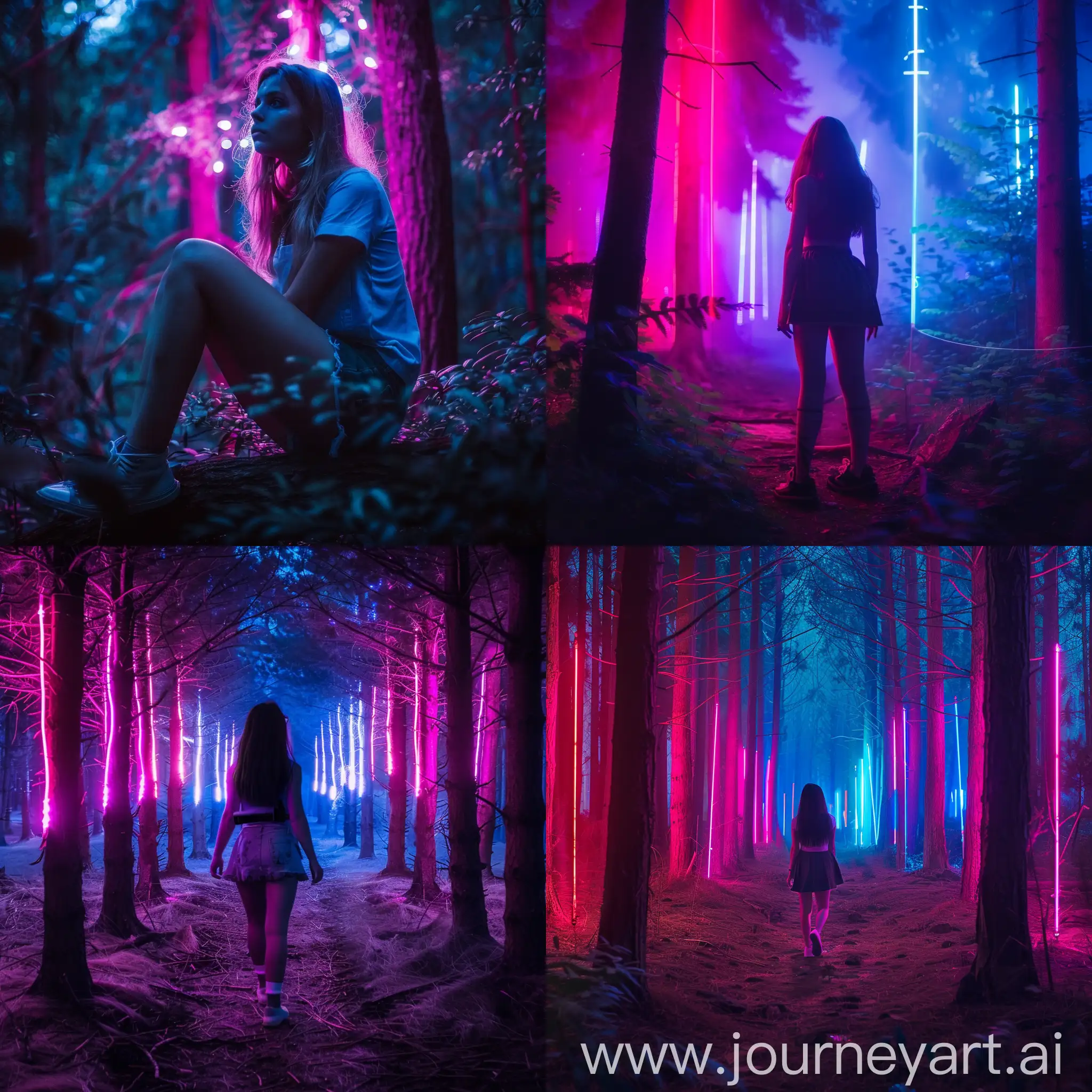 Neon-Forest-Enigmatic-Girl-Amidst-Illuminated-Trees
