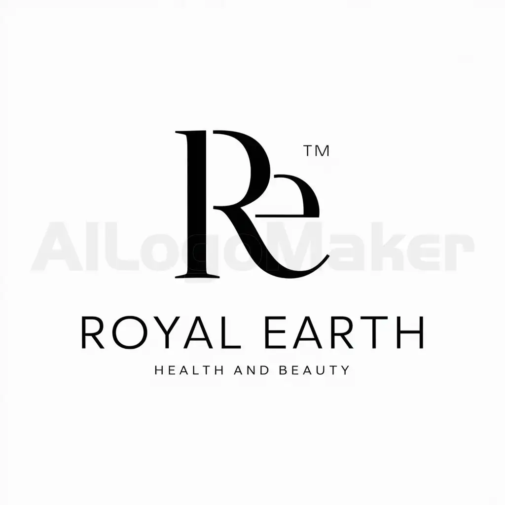 a logo design,with the text "Royal Earth", main symbol:RE make health and beauty,Moderate,be used in 0 industry,clear background