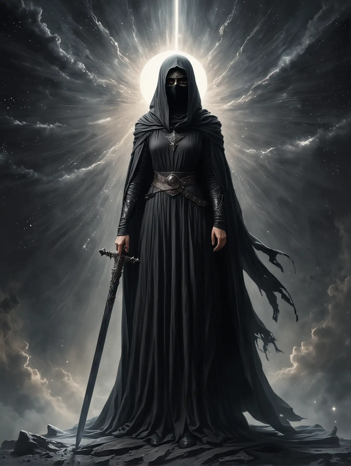 Mystical-Sister-Geserit-Wielding-a-Black-Sword-on-the-Brink-of-a-Cosmic-Abyss