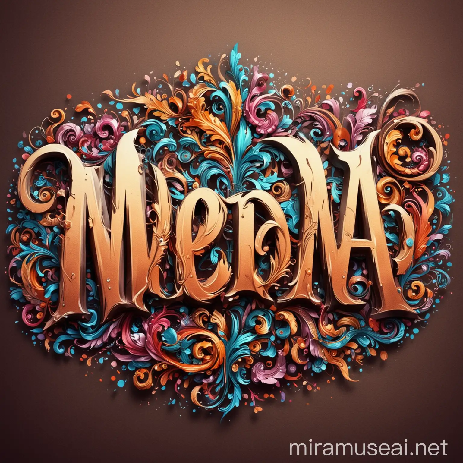 Elegant Name Art Design Meena Prospera in Stylish Calligraphy