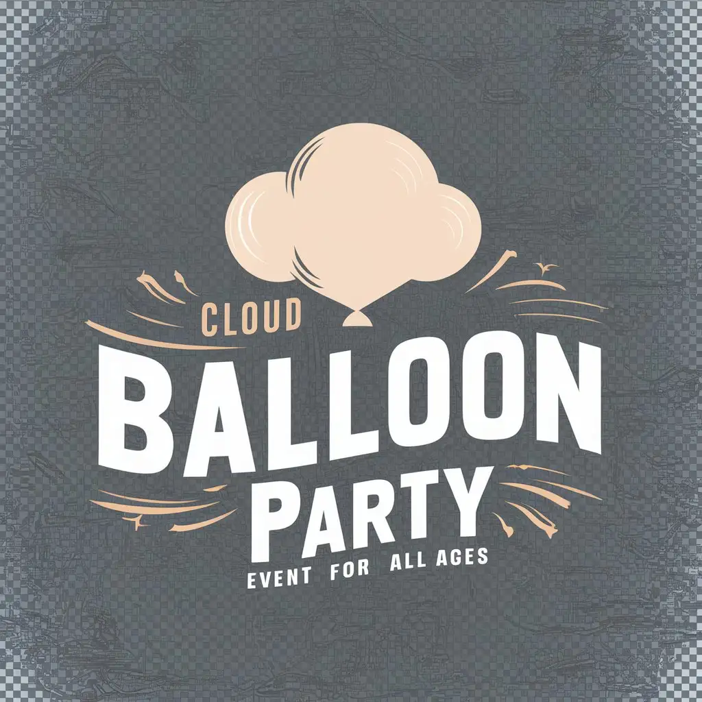 a logo design,with the text "cloud balloon party", main symbol:☁️,Moderate,be used in Events industry,clear background