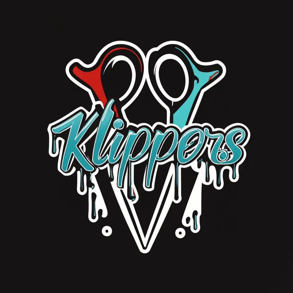 a logo design,with the text "Klippers", main symbol:sick graffiti paint dripping barbershop logo,complex,be used in Others industry,clear background