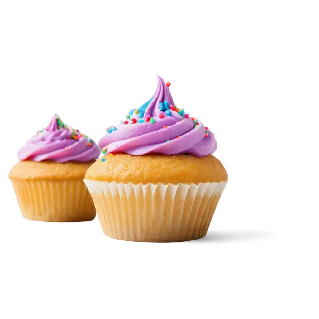  cupcake with smooth and creamy frosting topped with colorful sprinkles.