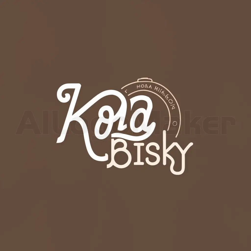 a logo design,with the text "koba bisky", main symbol:Nikon camera, with elegant style,complex,be used in Photography industry,clear background