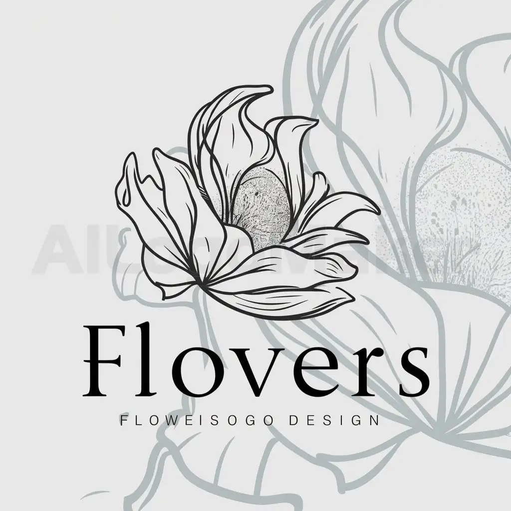 LOGO-Design-For-Flovers-Elegant-Flower-Symbol-on-Clear-Background