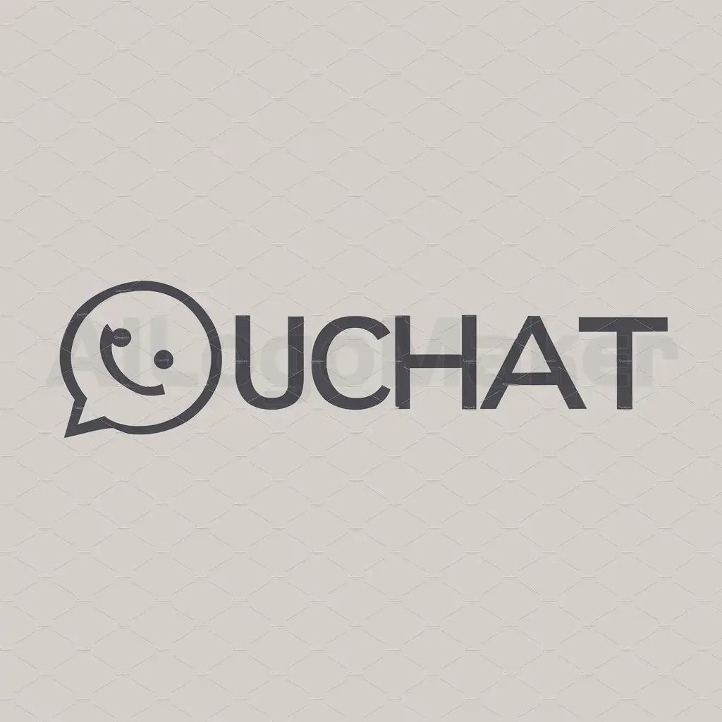 a logo design,with the text "UCHAT", main symbol:logo whatsapp or similar,Moderate,be used in comunicacion industry,clear background
