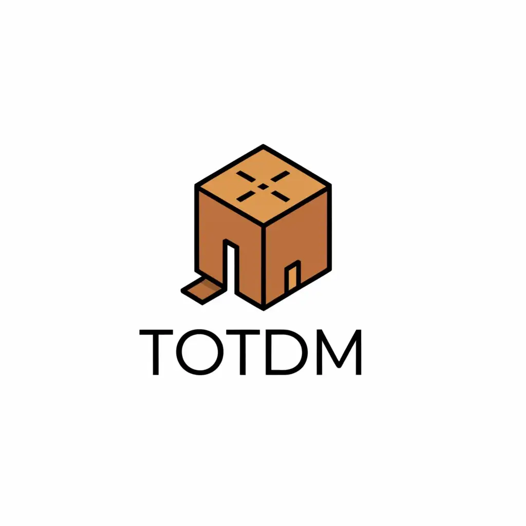 a logo design,with the text "ToDom", main symbol:Cardboard box in the shape of a house,Minimalistic,be used in Retail industry,clear background