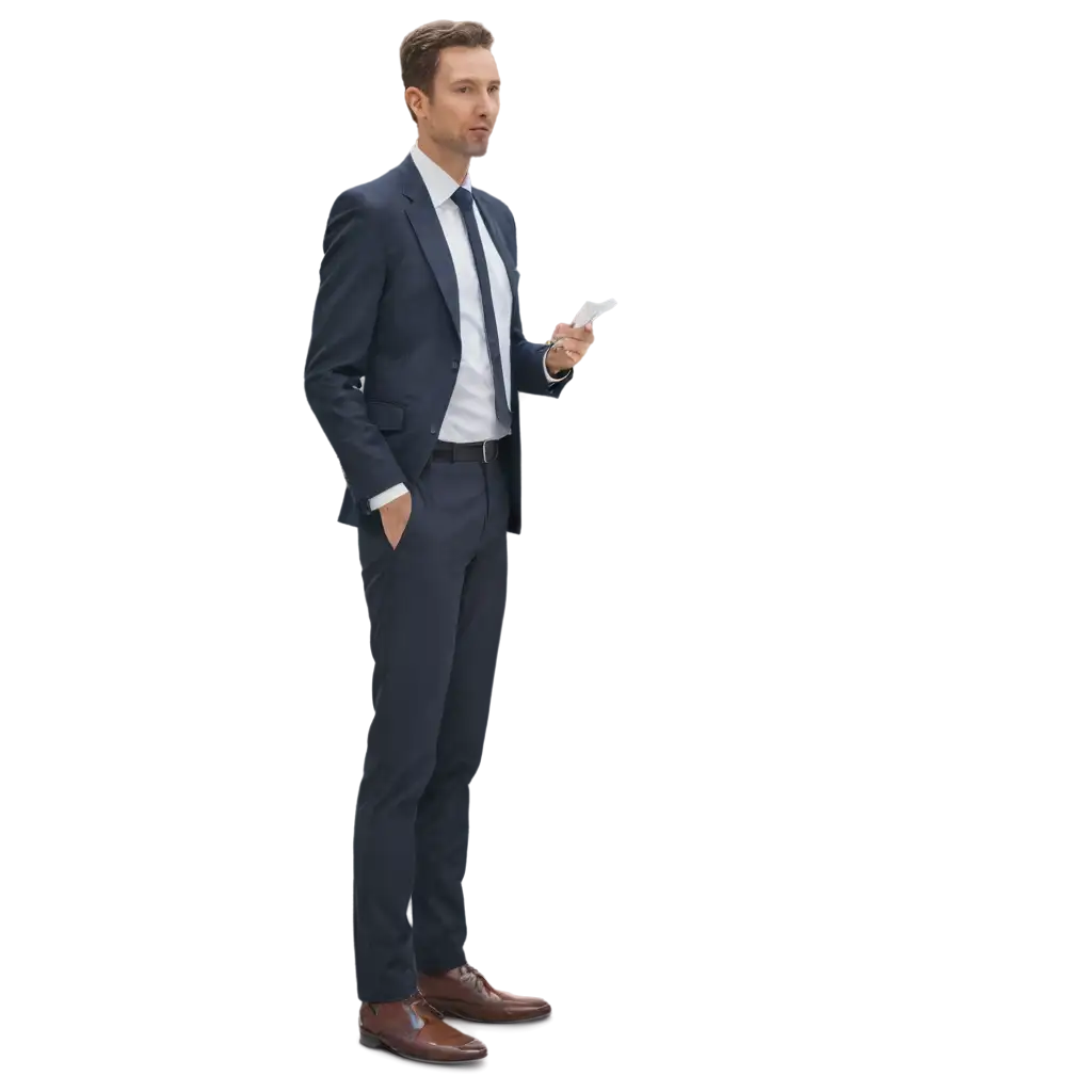 PNG-Image-of-a-Man-Standing-in-an-Office-with-Paper-Effect-Enhance-Your-Visual-Content-with-Clarity-and-Detail