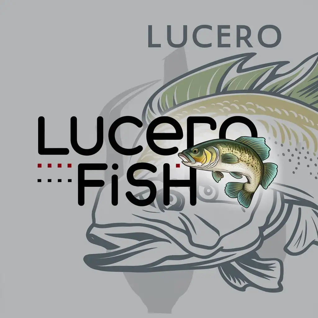 a logo design,with the text "lucero fish", main symbol:peacock bass,Moderate,clear background