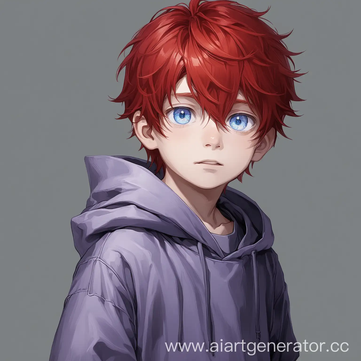 Boy-with-Red-Hair-and-Blue-Eyes-in-PurpleGrey-Clothing