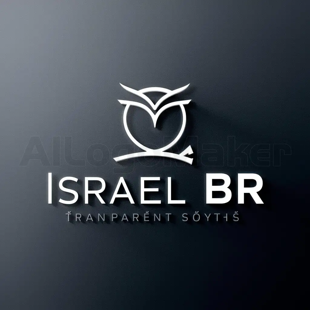 a logo design,with the text "Israel Br", main symbol:Búho,Minimalistic,be used in Others industry,clear background