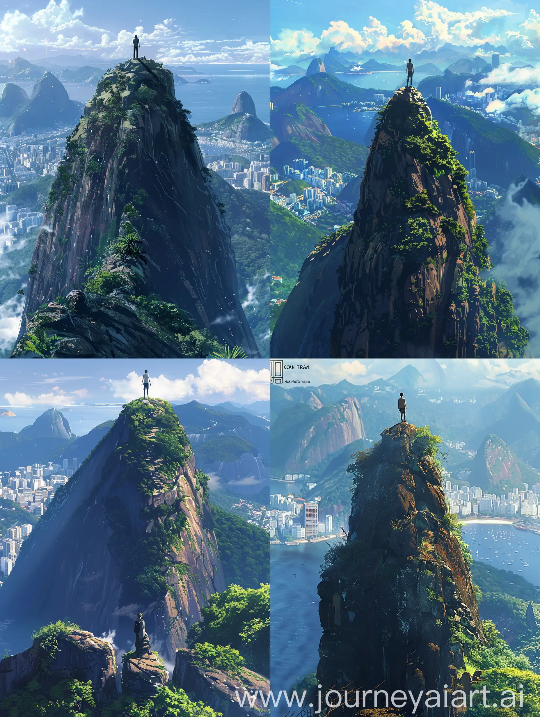 Man-Standing-on-Mountain-Anime-Landscape-in-Rio-de-Janeiro-Fantasy