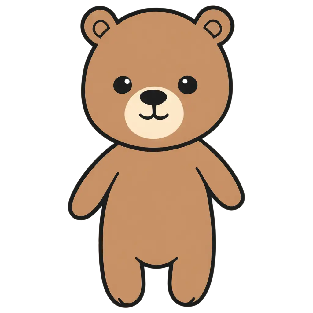 Adorable-PNG-Bear-Sticker-Enhance-Your-Digital-Expressions-with-HighQuality-Cute-Bear-Illustrations